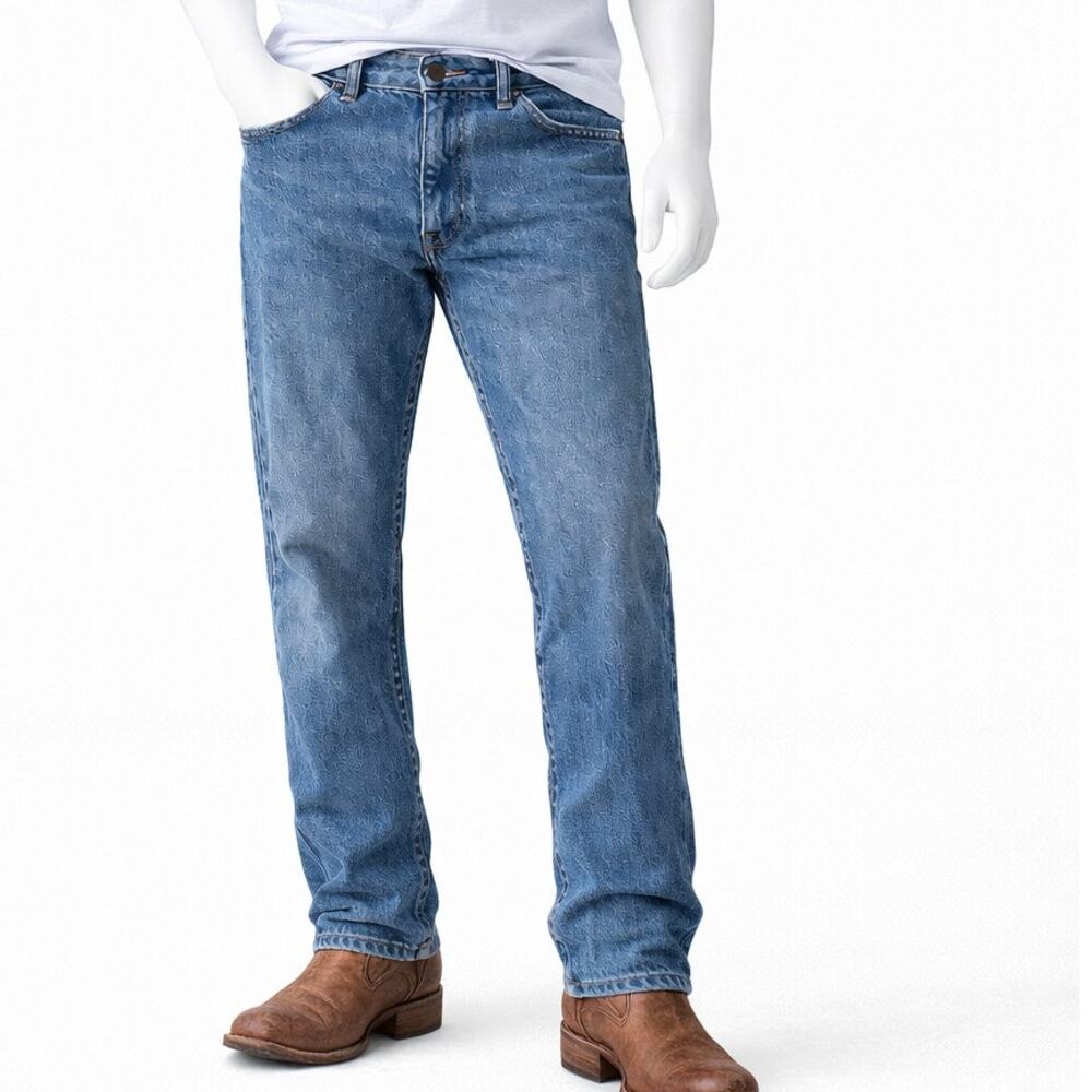 Wrangler Mens 30x30 Medium Wash Straight Leg Western cowboy rodeo ranch wear